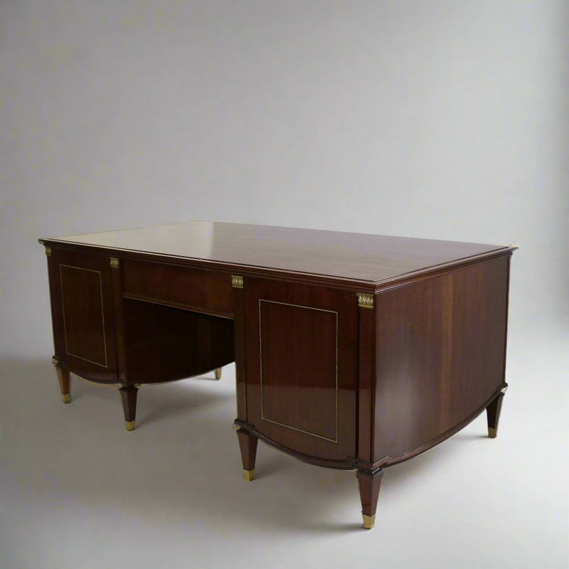 DE COENE FRÈRES Neoclassical Mahogany Desk Belgium 1940