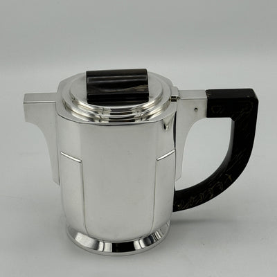 Art Deco Period Sterling Silver Five Piece Tea Coffee Service Belgium circa 1930