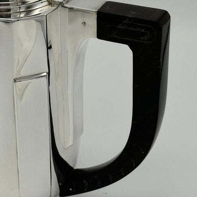 Art Deco Period Sterling Silver Five Piece Tea Coffee Service Belgium circa 1930