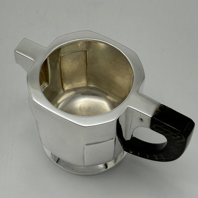 Art Deco Period Sterling Silver Five Piece Tea Coffee Service Belgium circa 1930