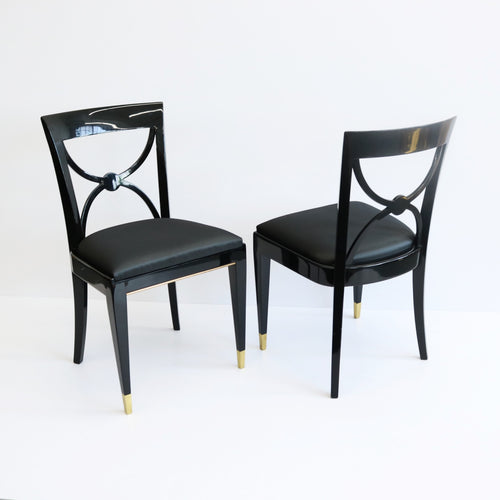 Set of Four Art Deco Dining Chairs, De Coene Freres, Belgium, circa 1930's.