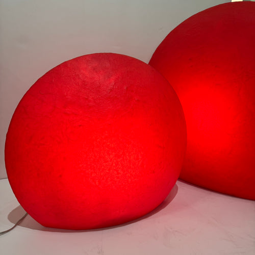 Set of Two Illuminated Elliptical "EGGO" Table Lamps designed by Monica Lipkin for Elmar Flototto, Belgium, 2000's