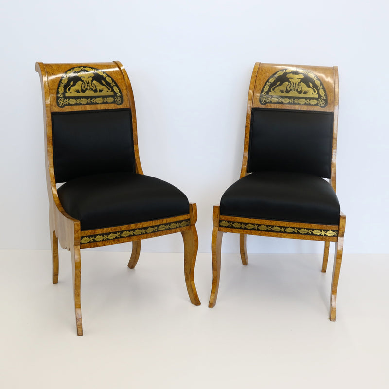 Fine Pair Of Neoclassical Side Chairs, c1850