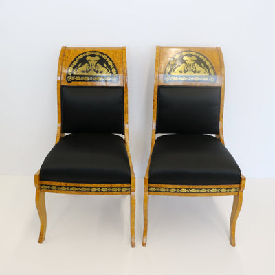 Fine Pair Of Neoclassical Side Chairs, c1850