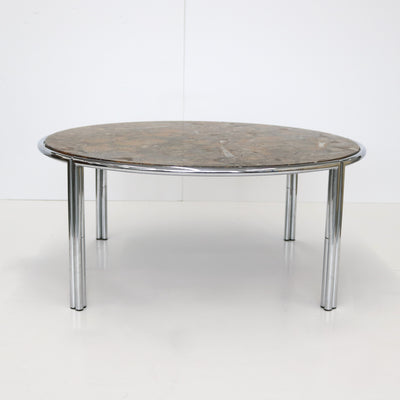 Modernist Fossil Stone Top Cocktail Coffee Table Italy 1950
