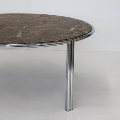 Modernist Fossil Stone Top Cocktail Coffee Table Italy 1950