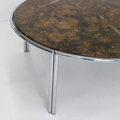 Modernist Fossil Stone Top Cocktail Coffee Table Italy 1950