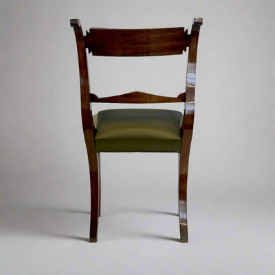Pair Italian Neoclassical Mahogany Brass Chairs Italy 1st Half 19th Century