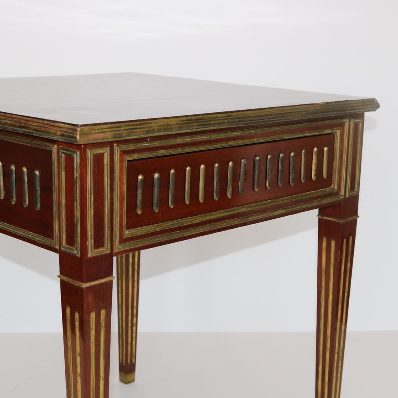Neoclassical-style Mahogany Brass Table