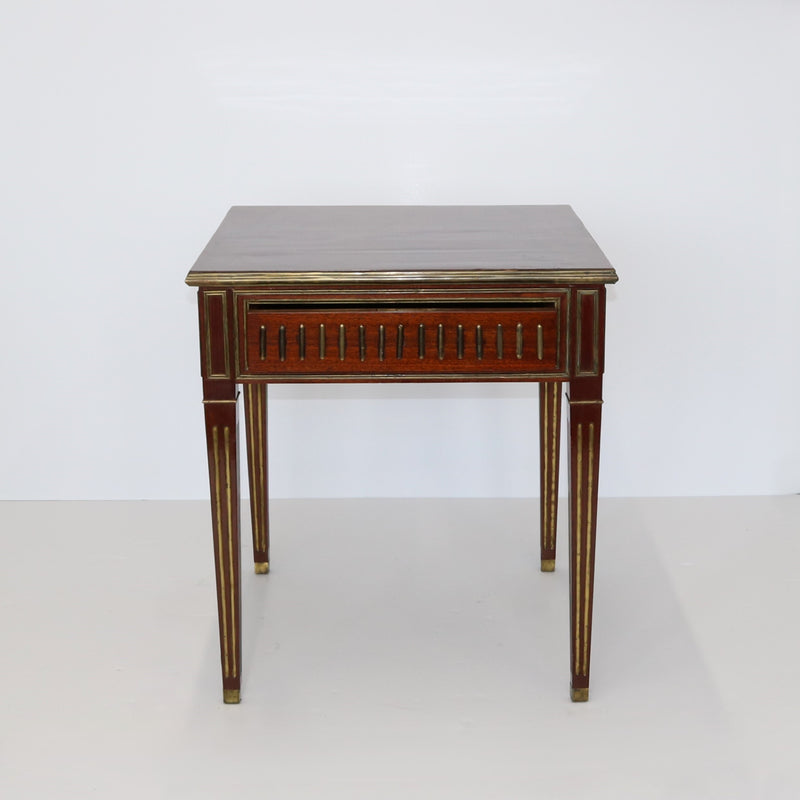 Neoclassical-style Mahogany Brass Table