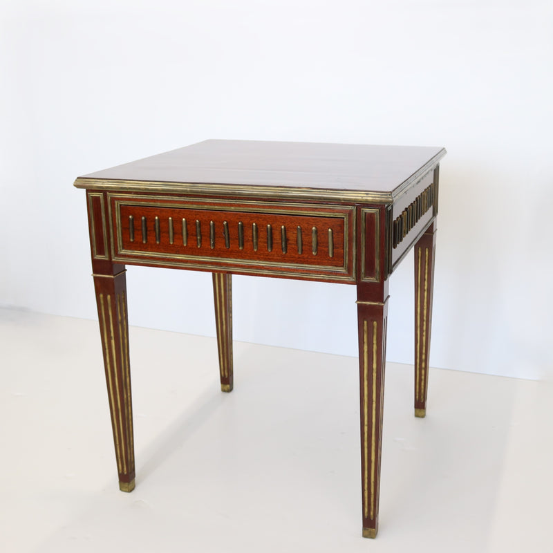 Neoclassical-style Mahogany Brass Table