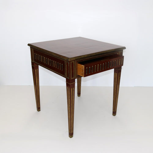 Neoclassical-style Mahogany Brass Table