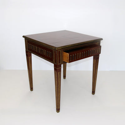 Neoclassical-style Mahogany Brass Table