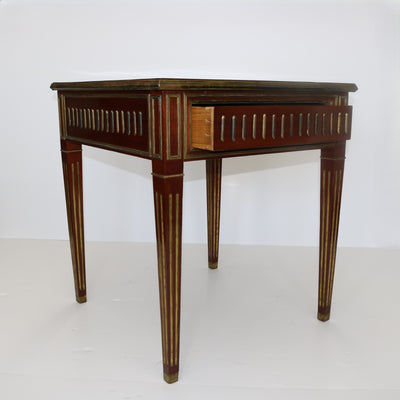 Neoclassical-style Mahogany Brass Table