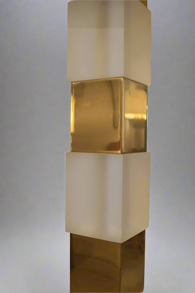 Mid century Modern Lucite Brass Floor Lamp USA 1950