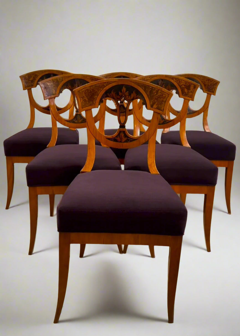 Set of Six Biedermeier Side Chairs, Franconia, South Germany circa 1820