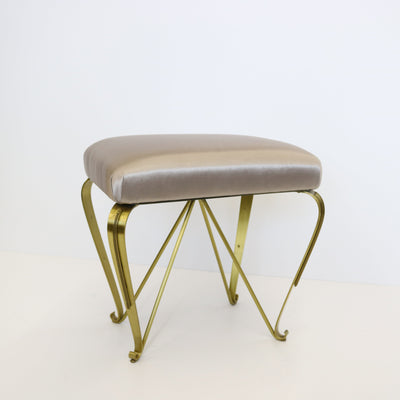 Pair Modern Italian Brass Stools Benches Italy 1970
