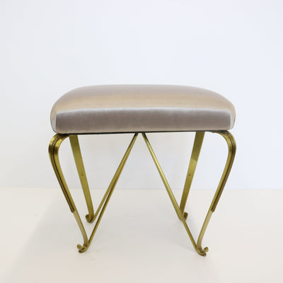Pair Modern Italian Brass Stools Benches Italy 1970