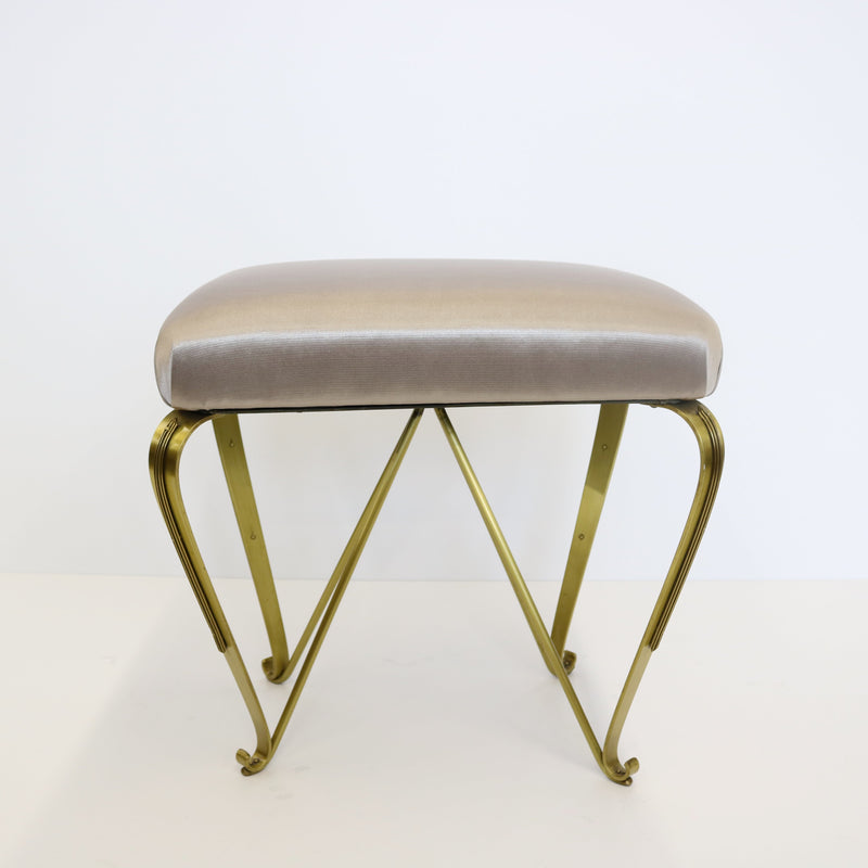Pair Modern Italian Brass Stools Benches Italy 1970