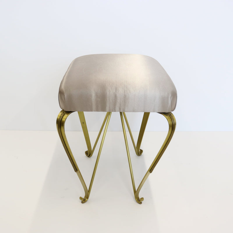 Pair Modern Italian Brass Stools Benches Italy 1970