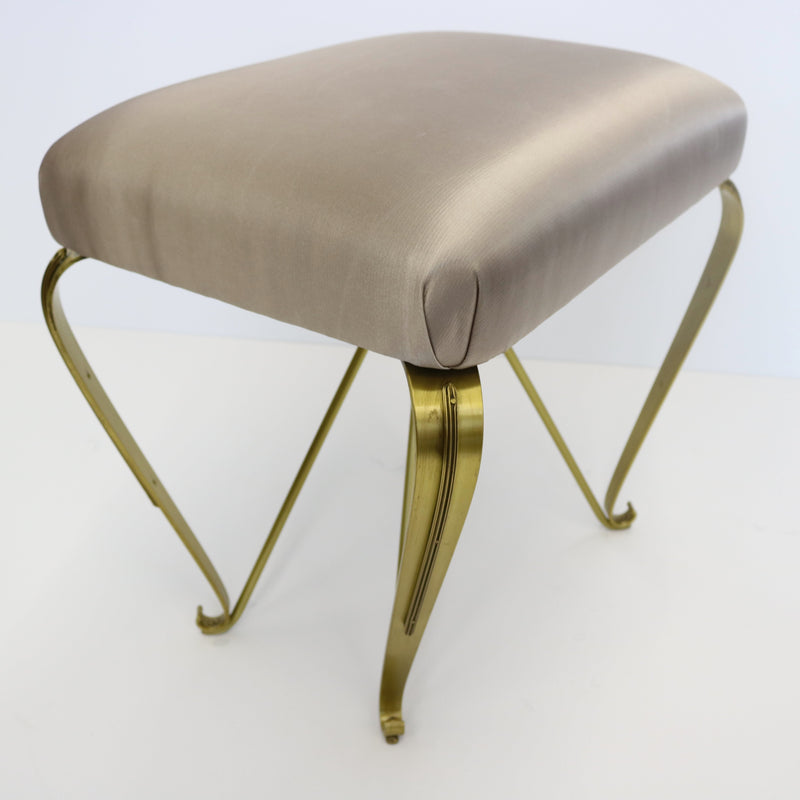 Pair Modern Italian Brass Stools Benches Italy 1970