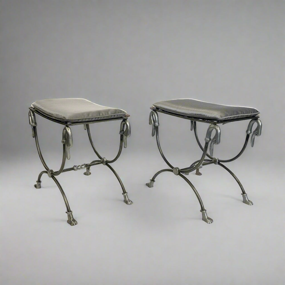 Pair of Cast Iron Stools