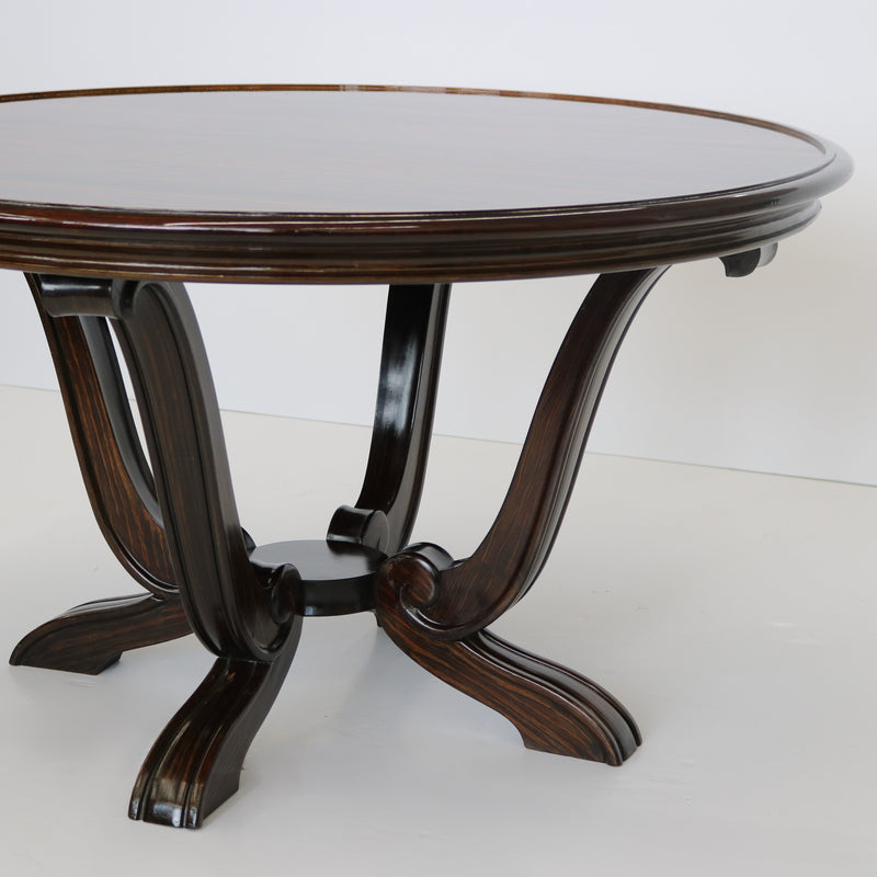 French Art Deco Round Coffee Cocktail Table, France, circa 1930