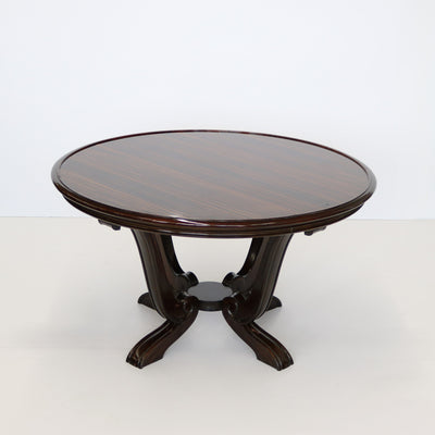 French Art Deco Round Coffee Cocktail Table, France, circa 1930