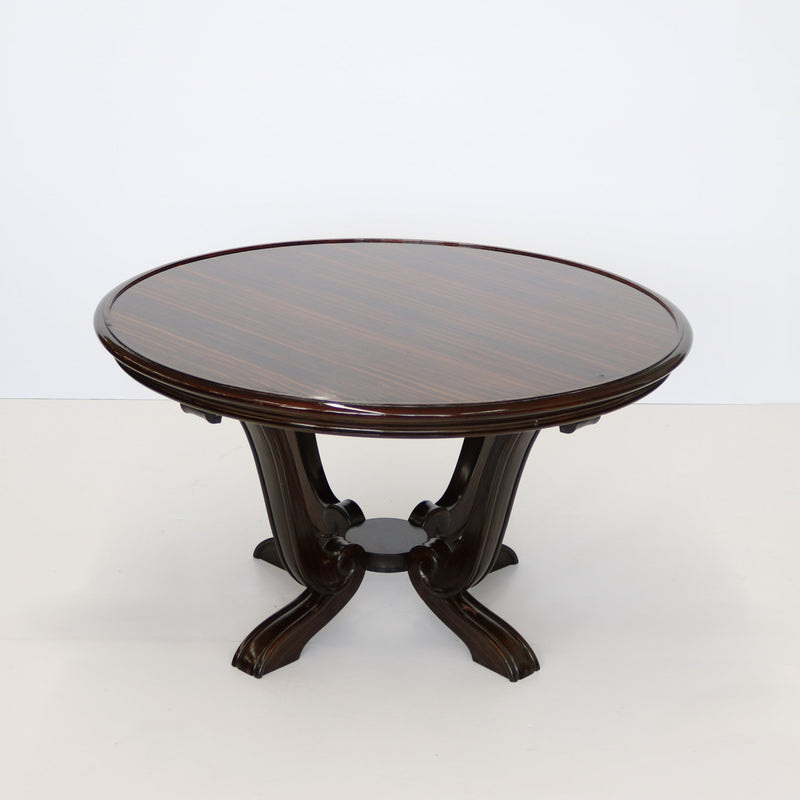 French Art Deco Round Coffee Cocktail Table, France, circa 1930