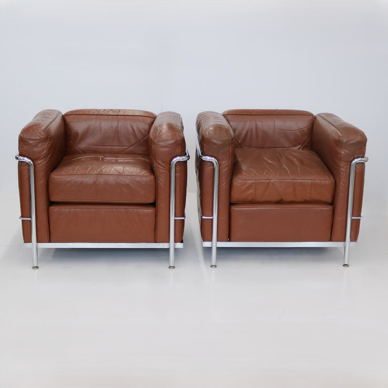Pair of Vintage LC2 Corbusier Armchairs