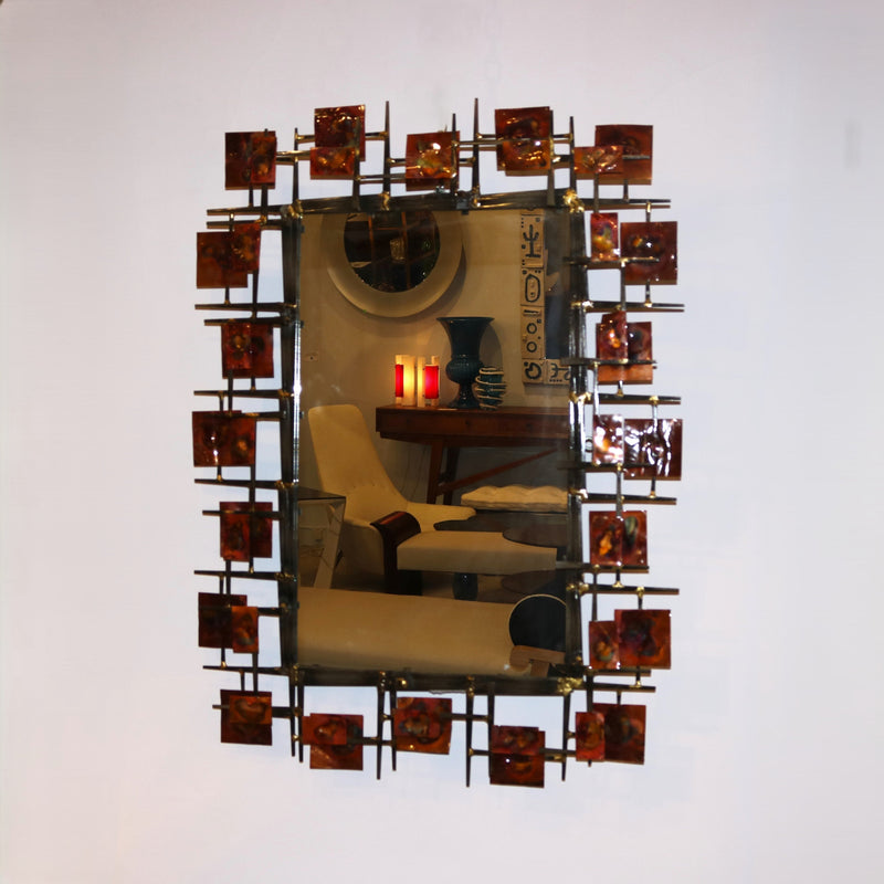 Sculptural Contemporary Brutalist Mirror