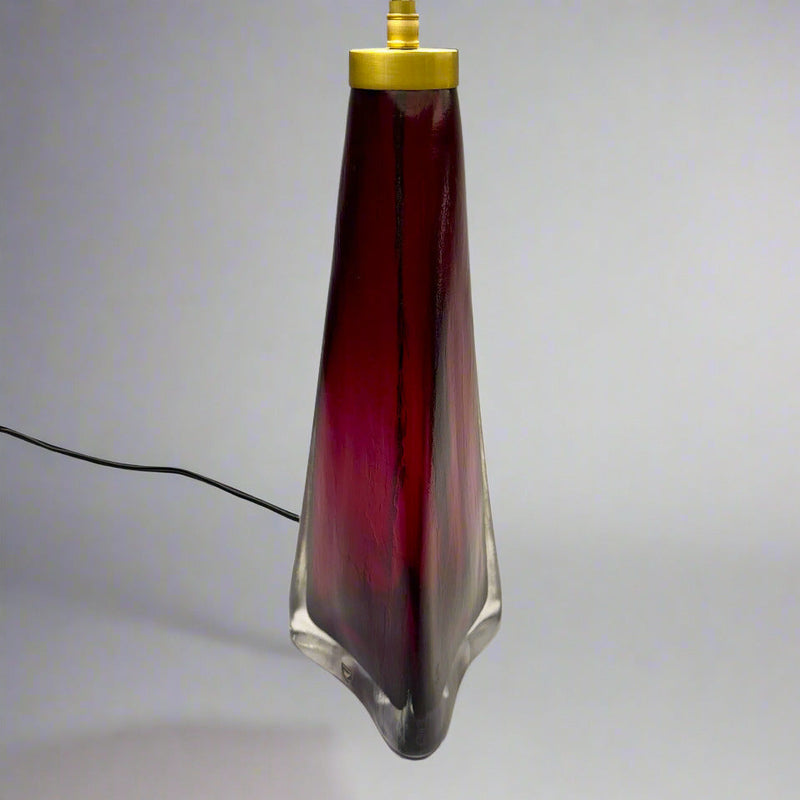 Pair of Orrefors Modernist Art Glass Table Lamps