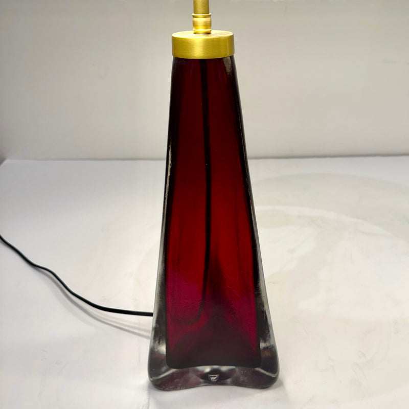 Pair of Orrefors Modernist Art Glass Table Lamps