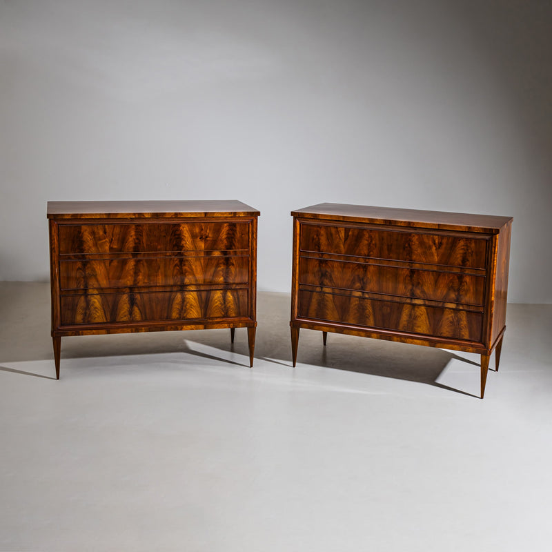 Pair of Biedermeier Chests of Drawers, Italy, 19th Century