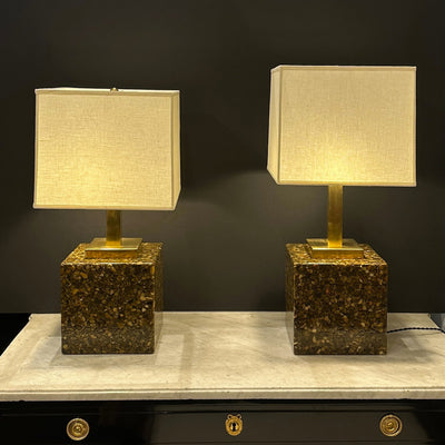 Pair of Modernist Resin and Stone Table Lamps