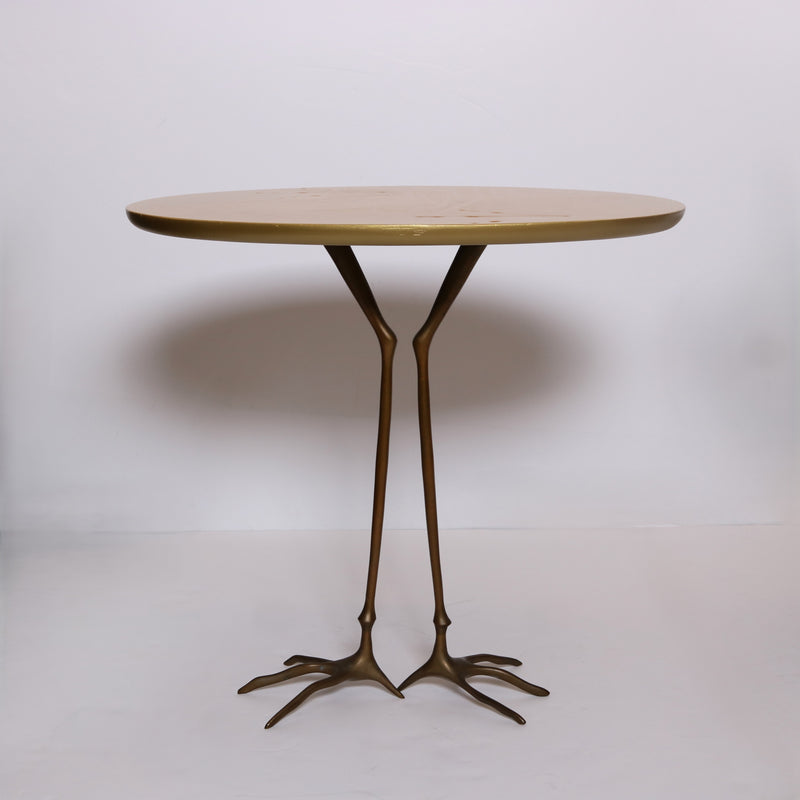 Pair of Side Tables, Model "Traccia" in Gold, Design by Meret Oppenheim, Executed by Simon International, 1970s