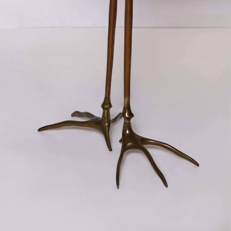 Pair of Side Tables, Model "Traccia" in Gold, Design by Meret Oppenheim, Executed by Simon International, 1970s