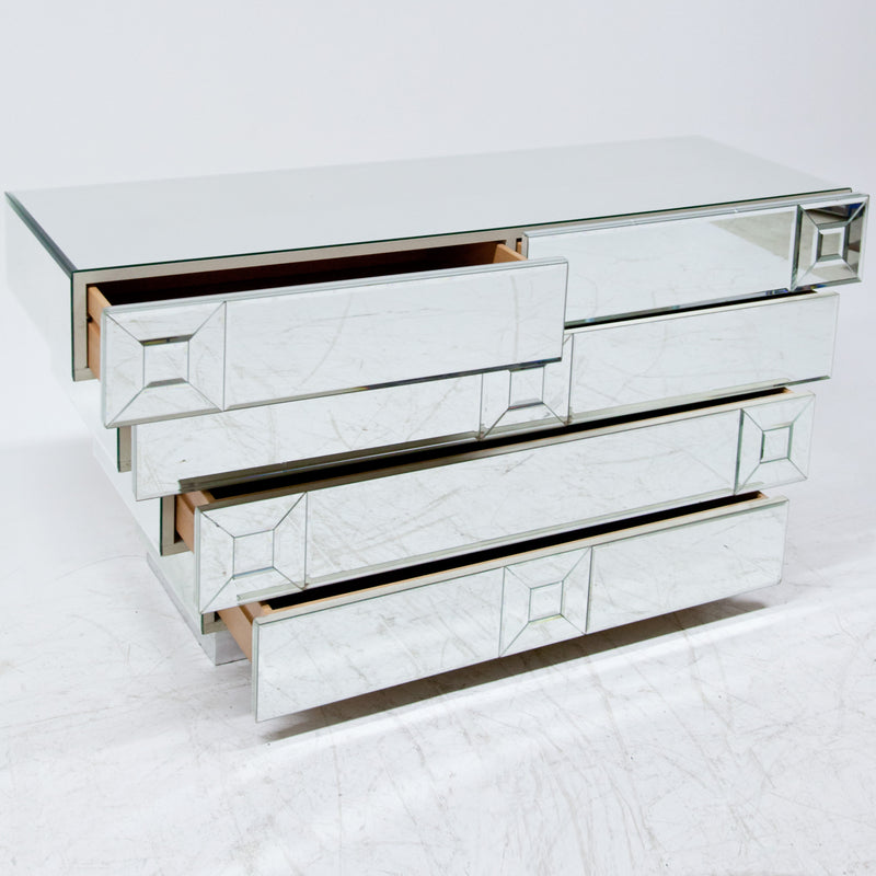 Hollywood Regency-style Mirrored Chest, Italy Late 20th Century