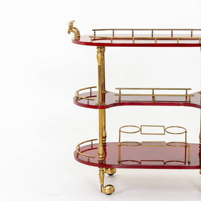 Aldo Tura Modernist Three Tier Bar Cart