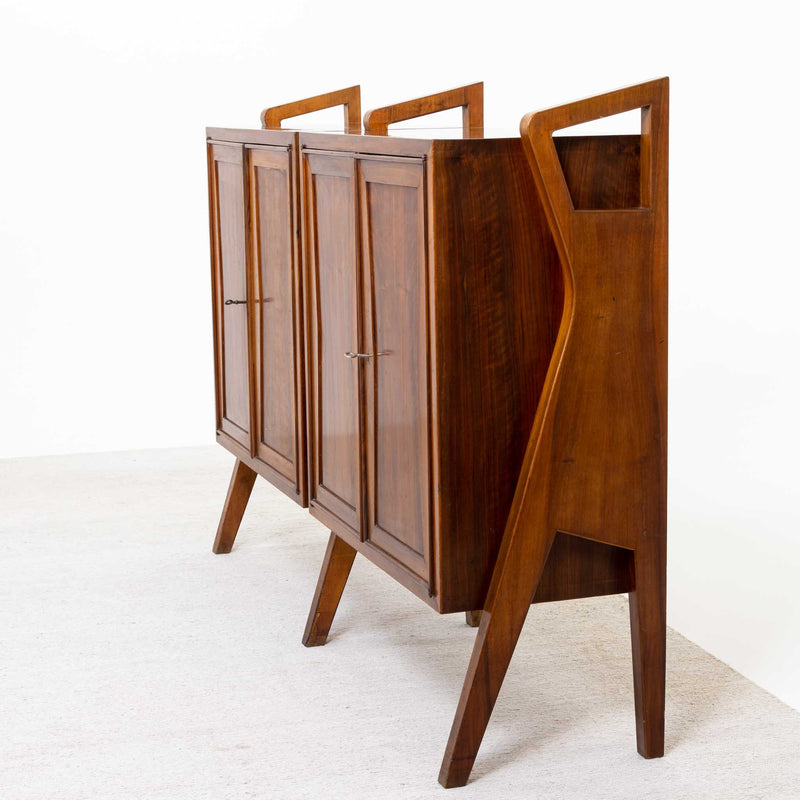 Mid-Century Walnut Cabinet, Italy 1950s