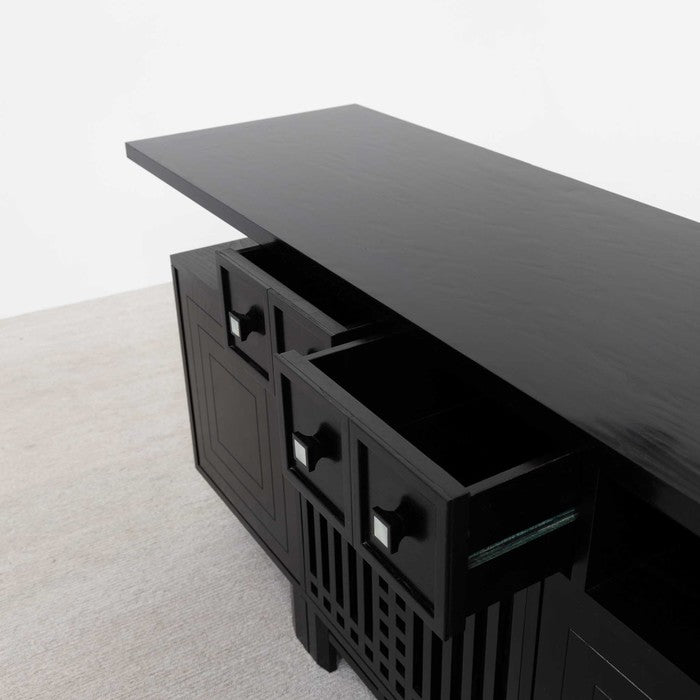Italian Modernist Ebonized Cabinet, Charles Rennie