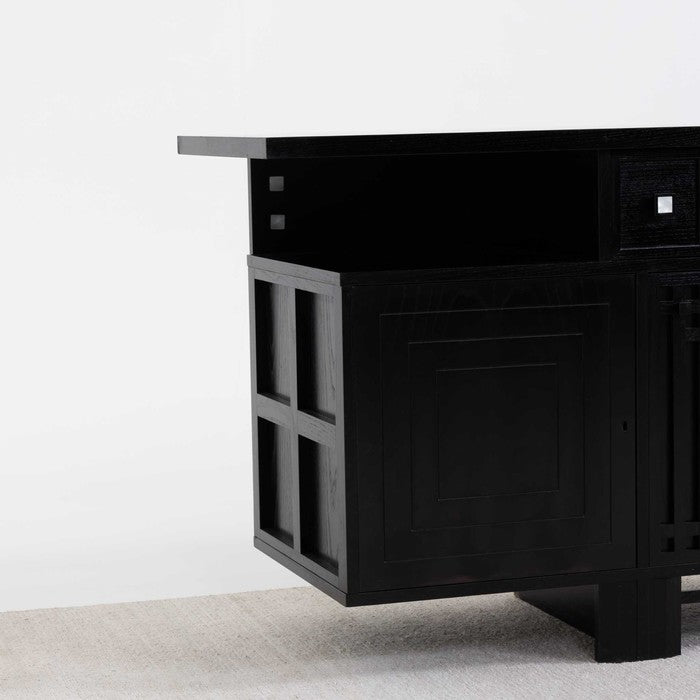 Italian Modernist Ebonized Cabinet, Charles Rennie Mackintosh for Cassina