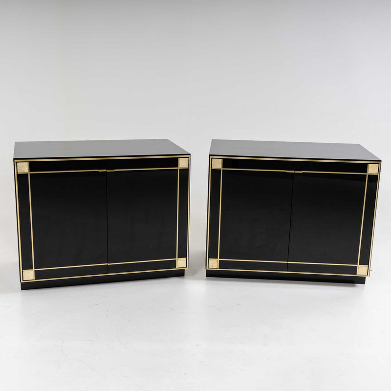 Black Lacquered Sideboards by Pierre Cardin, France, 1980s