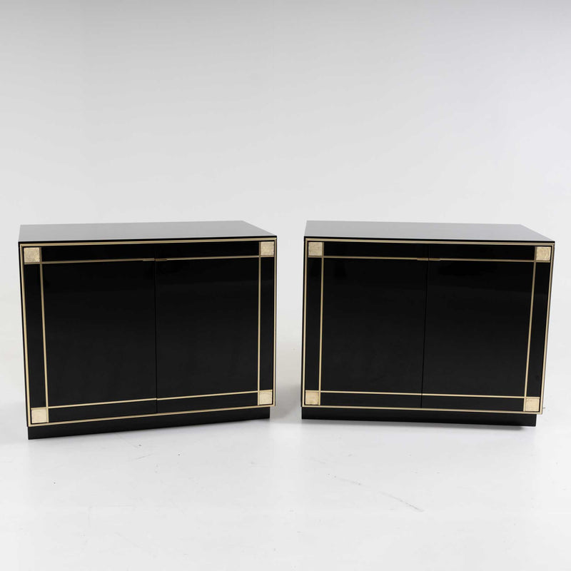 Black Lacquered Sideboards by Pierre Cardin, France, 1980s