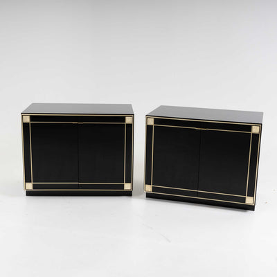 Black Lacquered Sideboards by Pierre Cardin, France, 1980s