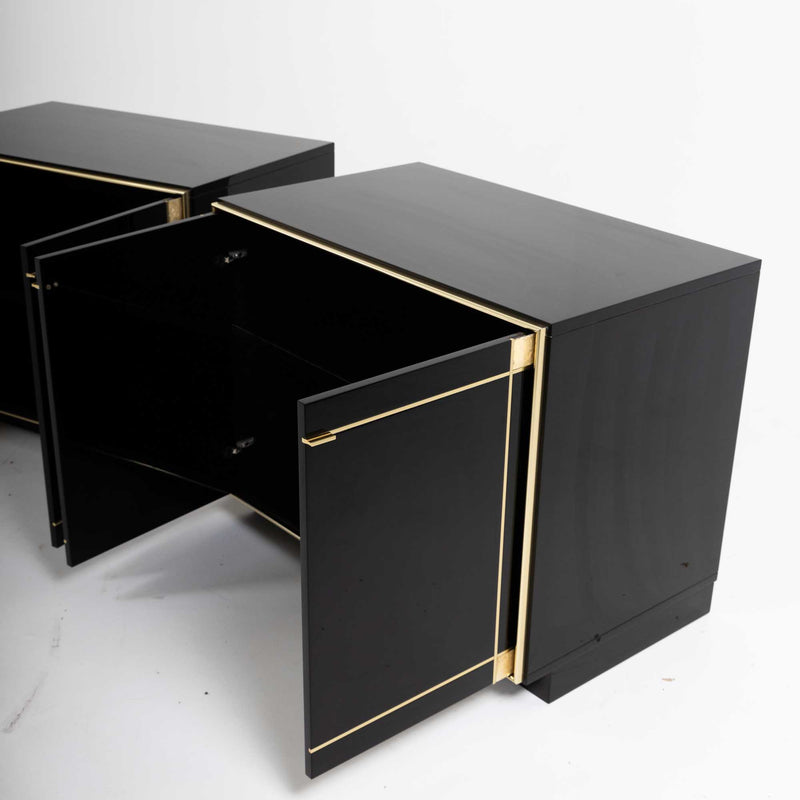 Black Lacquered Sideboards by Pierre Cardin, France, 1980s