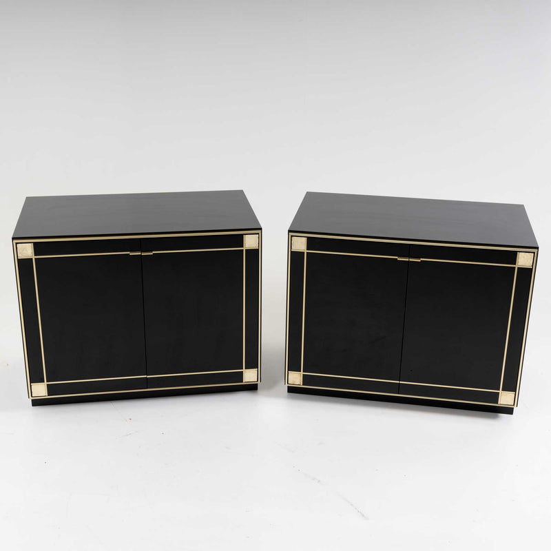 Black Lacquered Sideboards by Pierre Cardin, France, 1980s