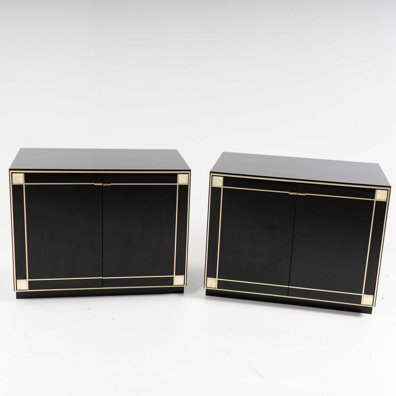 Black Lacquered Sideboards by Pierre Cardin, France, 1980s