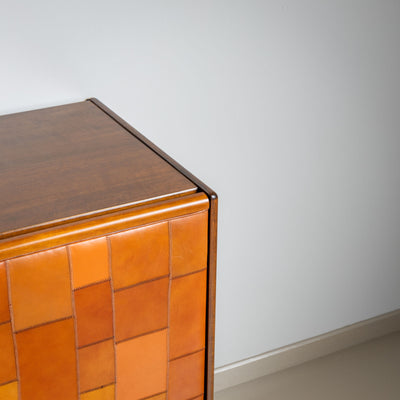 Sideboard with leather doors by Afra and Tobia Scarpa, Italy 1970s