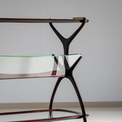 Bar Cart and Magazine Stand attributed to Cesare Lacca, Italy 1960s